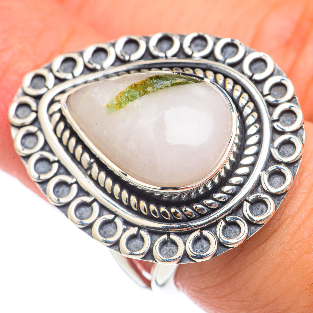 Green Tourmaline In Quartz Rings handcrafted by Anasilvercos - RING70145