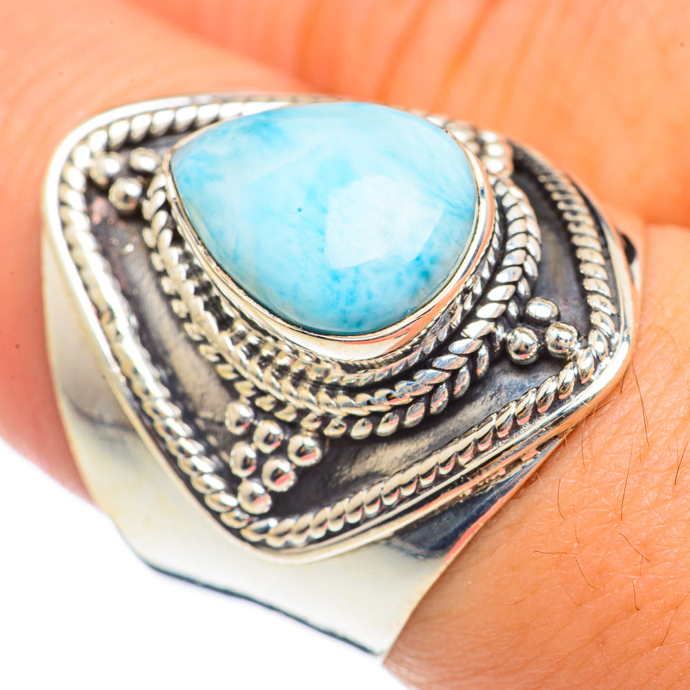 Larimar Rings handcrafted by Anasilvercos - RING70155