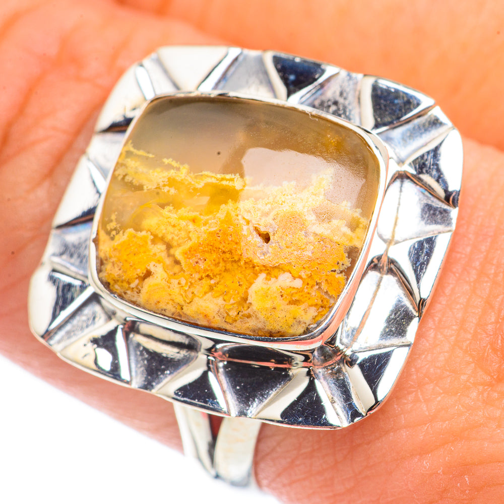 Plume Agate Rings handcrafted by Anasilvercos - RING70164