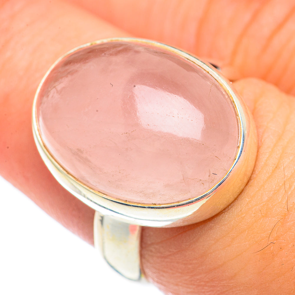 Rose Quartz Rings handcrafted by Anasilvercos - RING70172