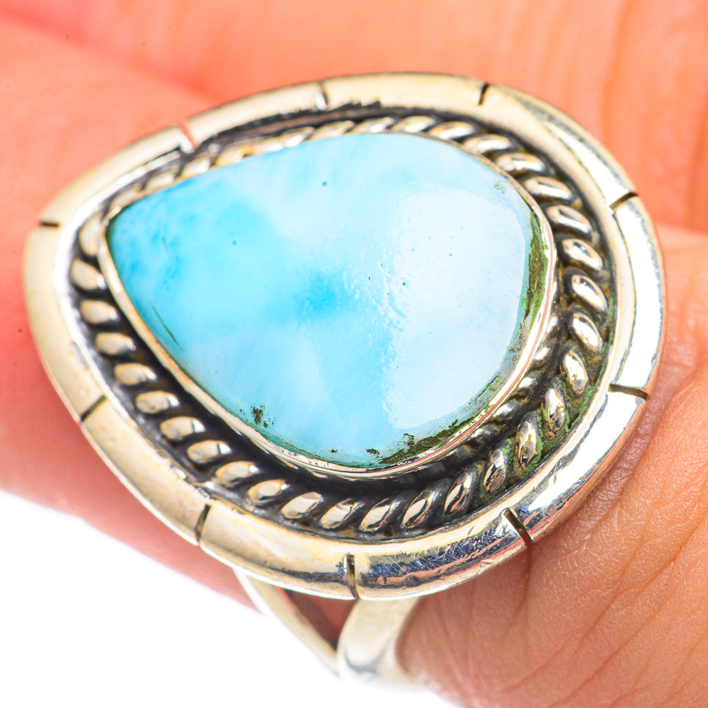 Larimar Rings handcrafted by Anasilvercos - RING70187