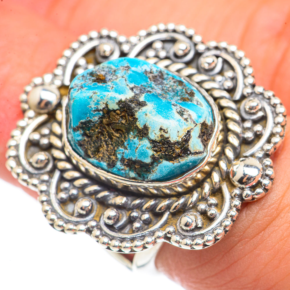 Tibetan Turquoise Rings handcrafted by Anasilvercos - RING70190