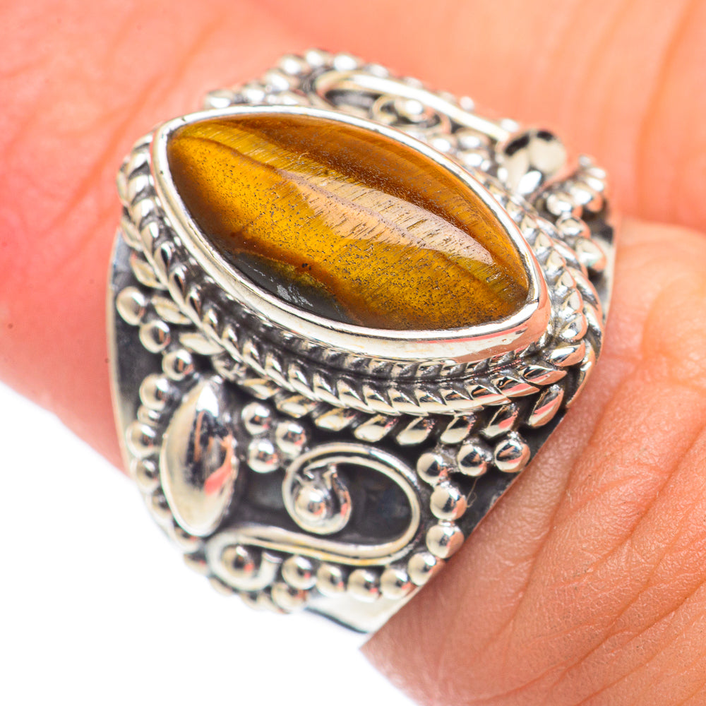Tiger Eye Rings handcrafted by Anasilvercos - RING70197