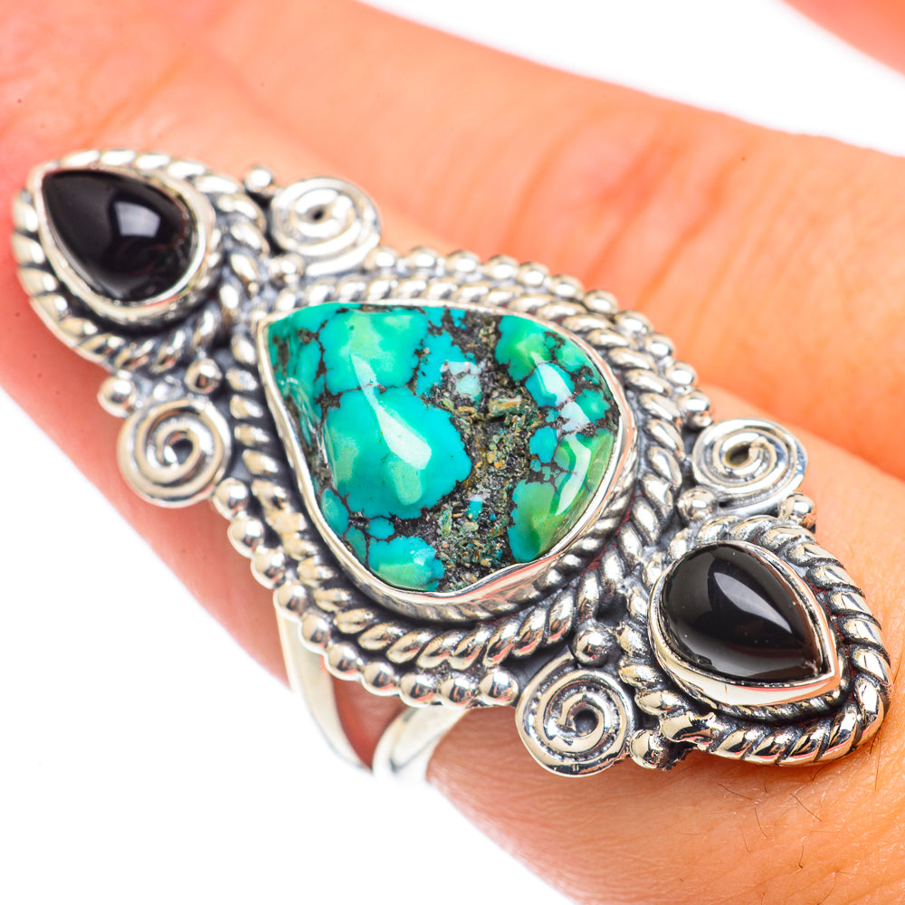 Tibetan Turquoise Rings handcrafted by Anasilvercos - RING70226