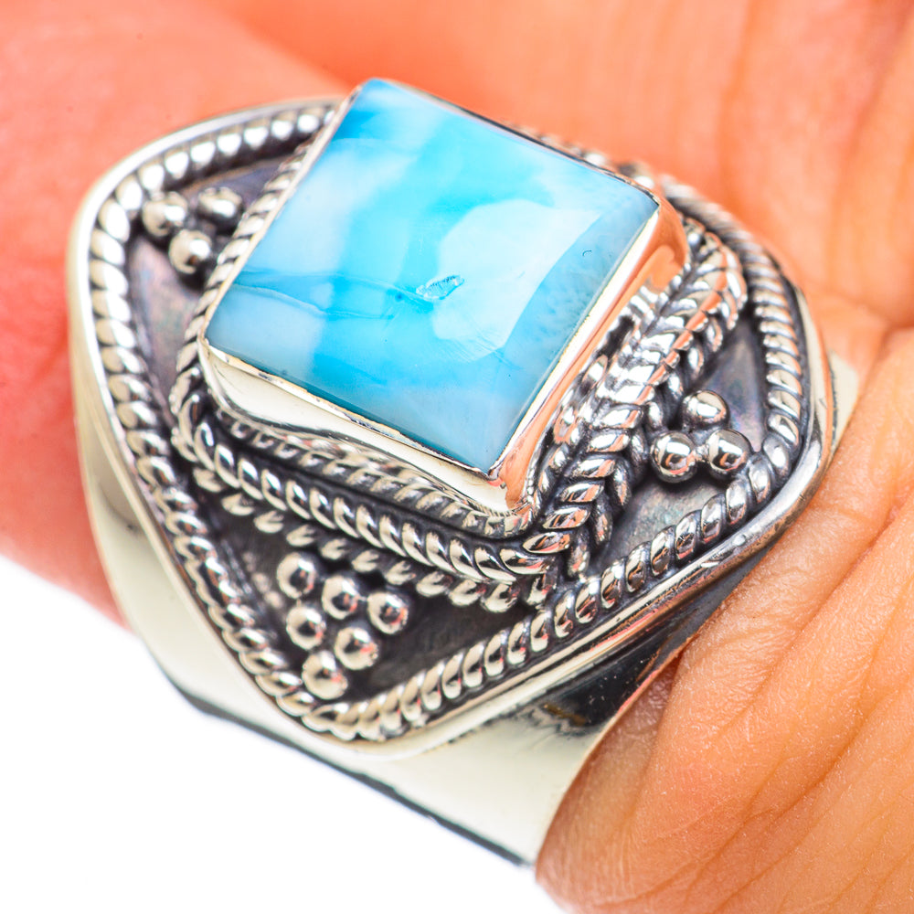 Larimar Rings handcrafted by Anasilvercos - RING70268