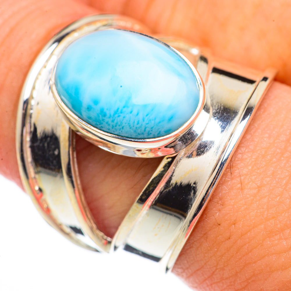 Larimar Rings handcrafted by Anasilvercos - RING70307