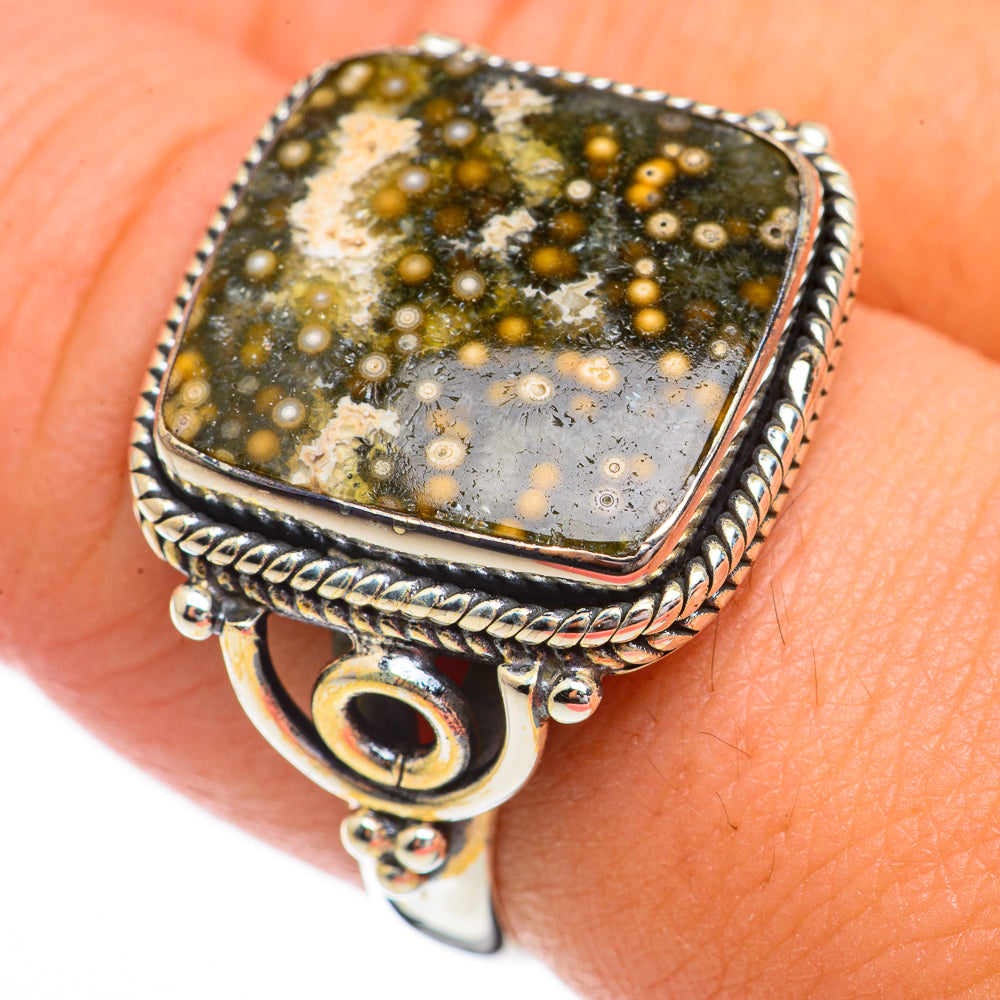 Ocean Jasper Rings handcrafted by Anasilvercos - RING70314