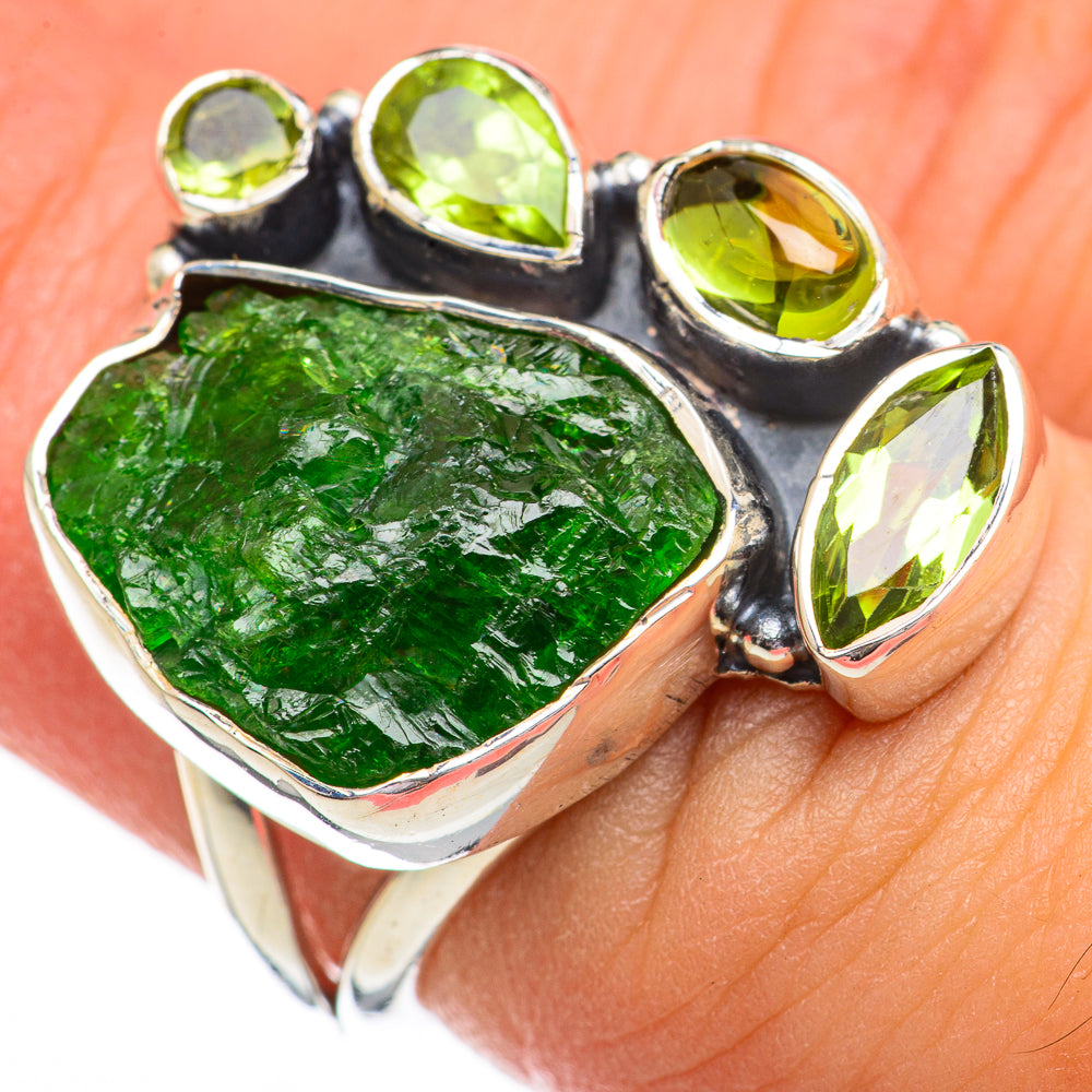 Green Tourmaline Rings handcrafted by Anasilvercos - RING70316