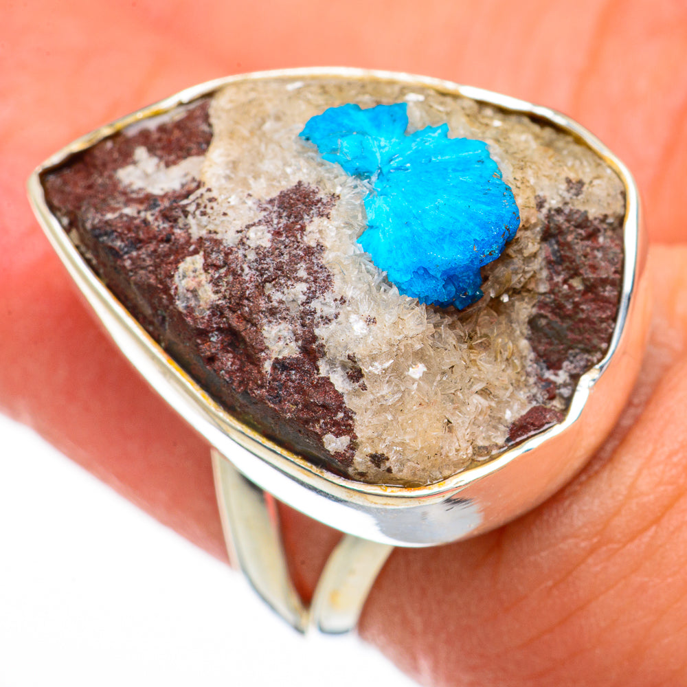Cavansite Crystal Rings handcrafted by Anasilvercos - RING70340