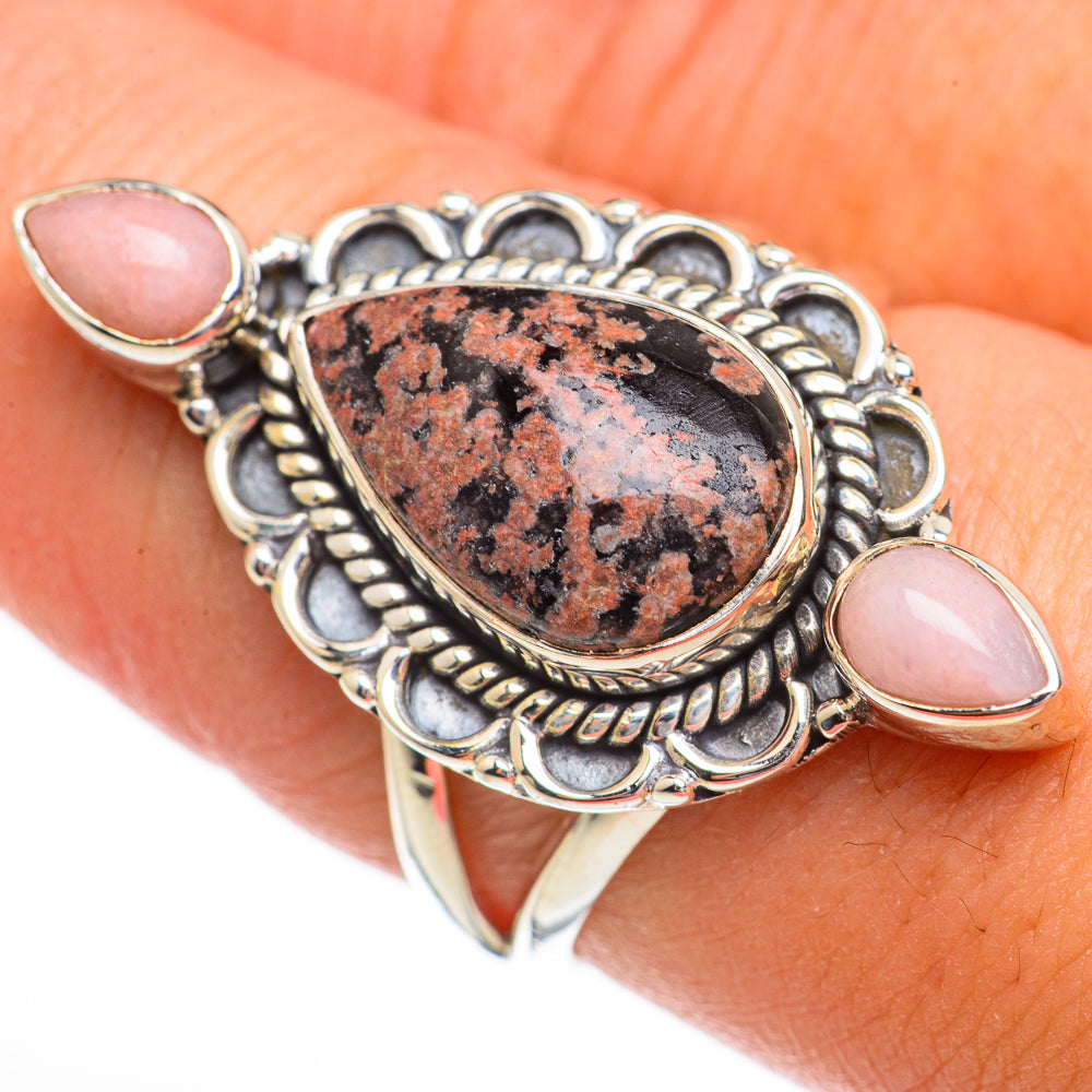 Fireworks Obsidian Rings handcrafted by Anasilvercos - RING70341