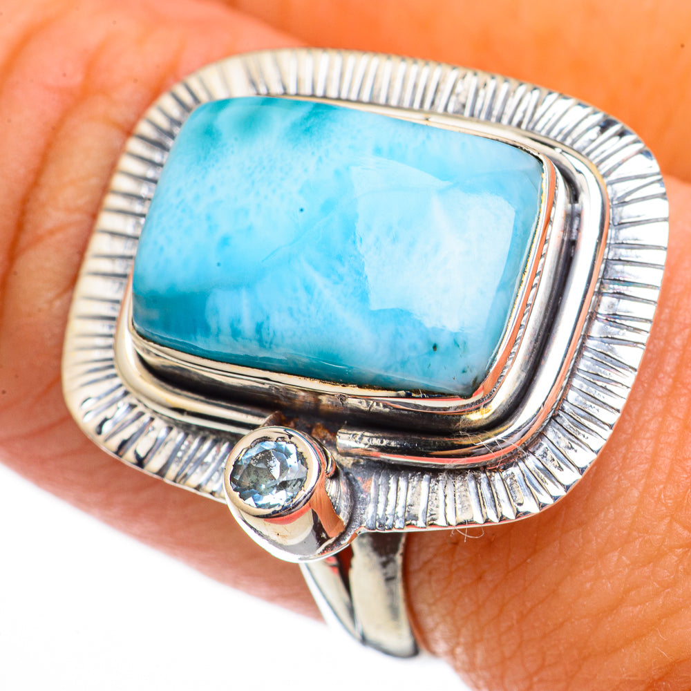 Larimar Rings handcrafted by Anasilvercos - RING70348