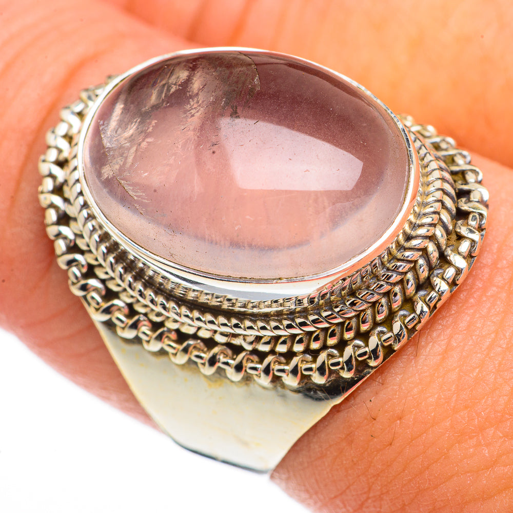 Rose Quartz Rings handcrafted by Anasilvercos - RING70369