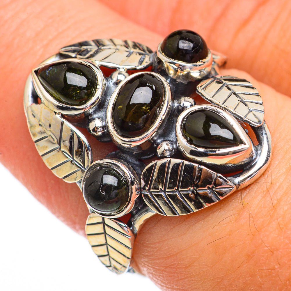 Green Tourmaline Rings handcrafted by Anasilvercos - RING70422