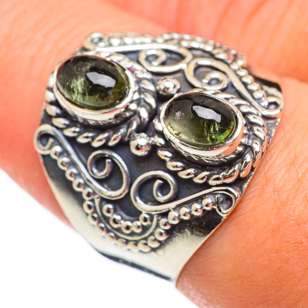 Green Tourmaline Rings handcrafted by Anasilvercos - RING70423
