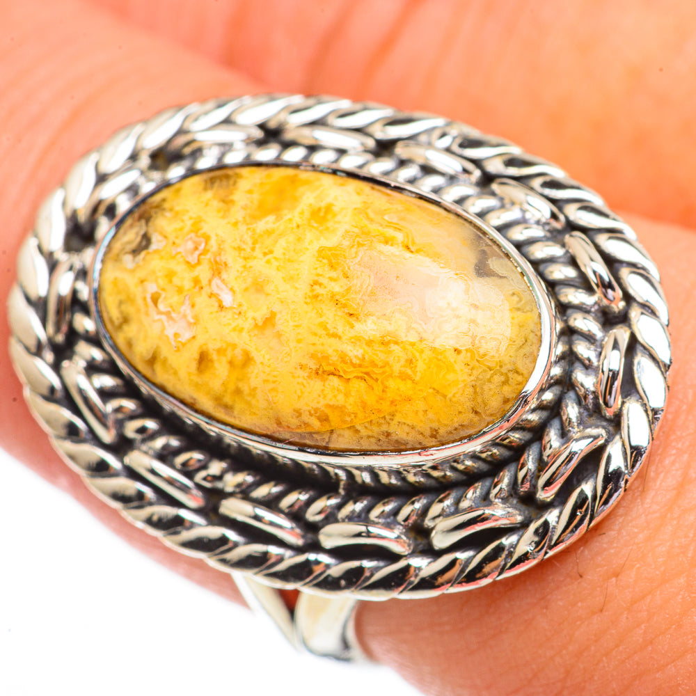 Plume Agate Rings handcrafted by Anasilvercos - RING70461