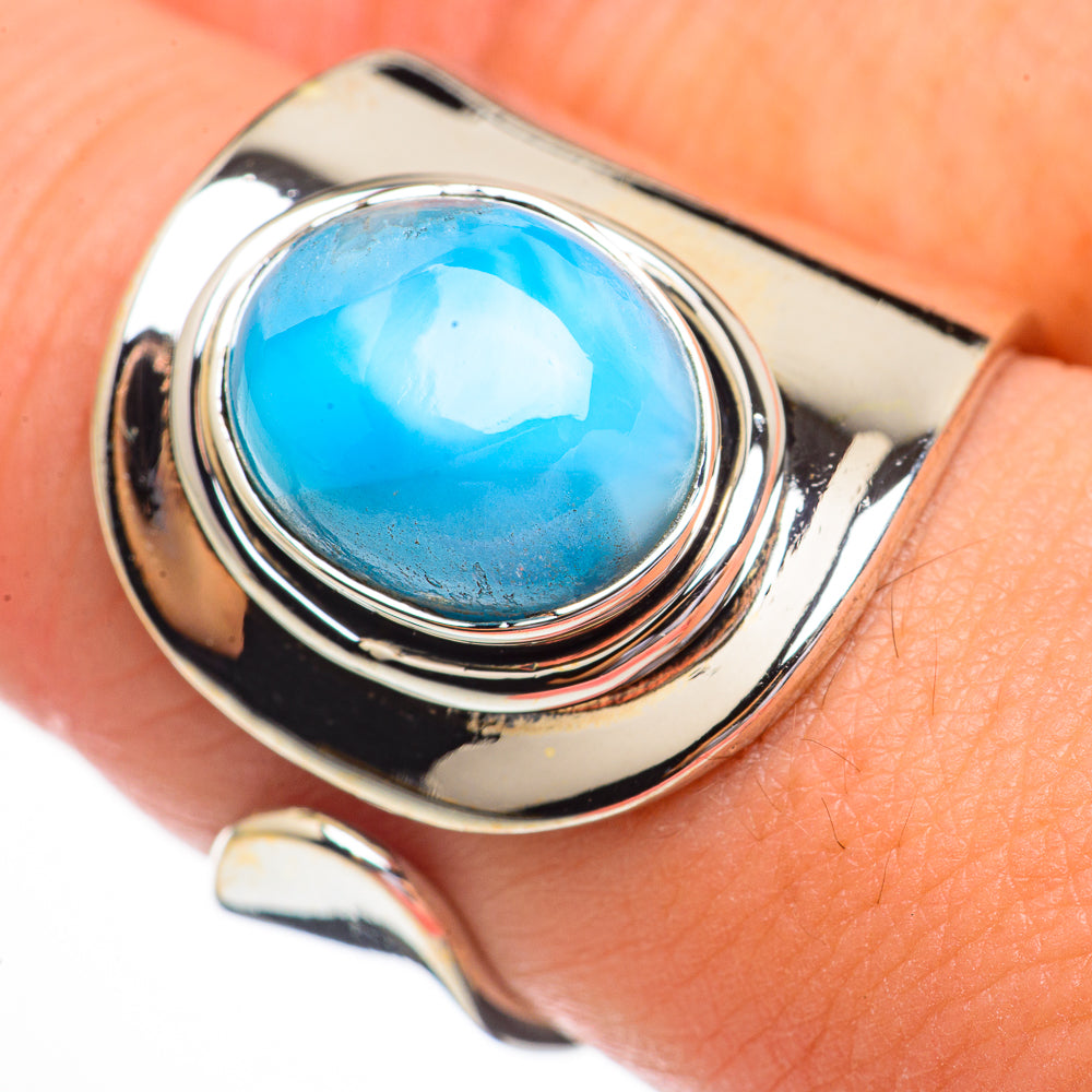 Larimar Rings handcrafted by Anasilvercos - RING70479
