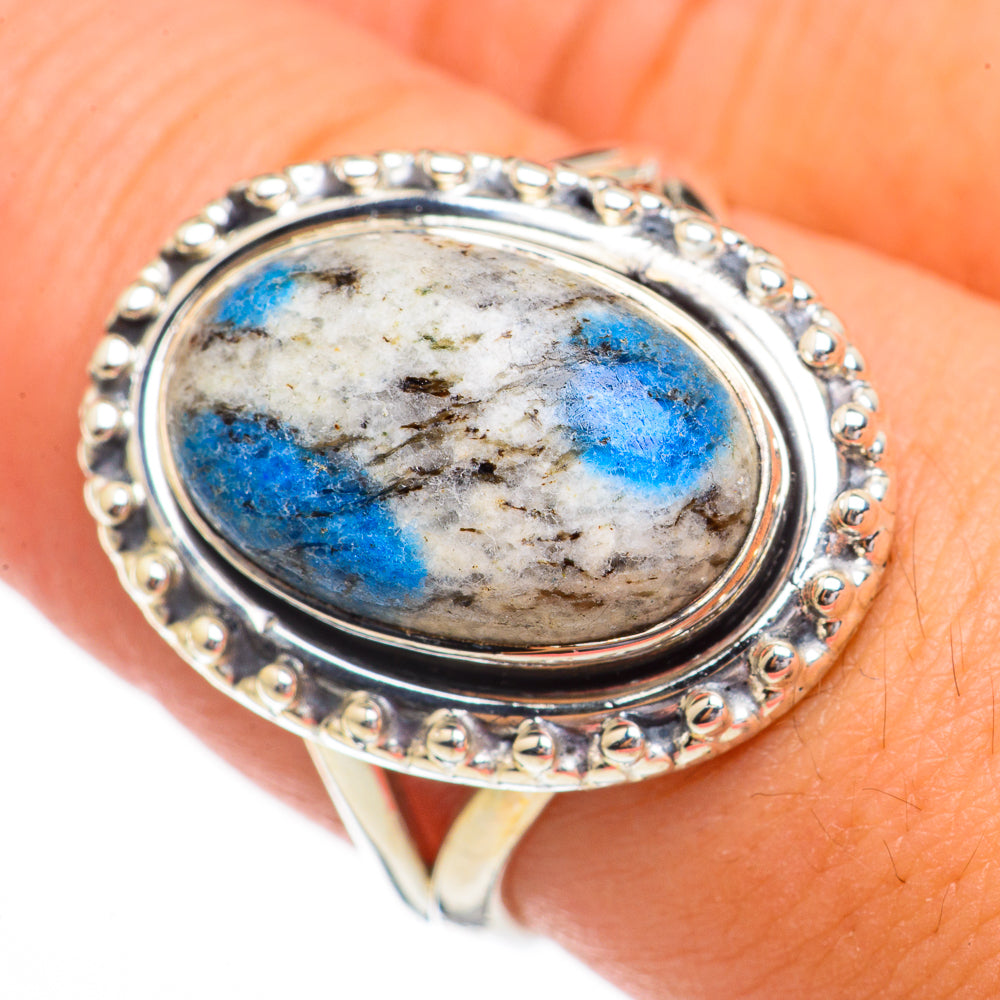 K2 Blue Azurite Rings handcrafted by Anasilvercos - RING70482
