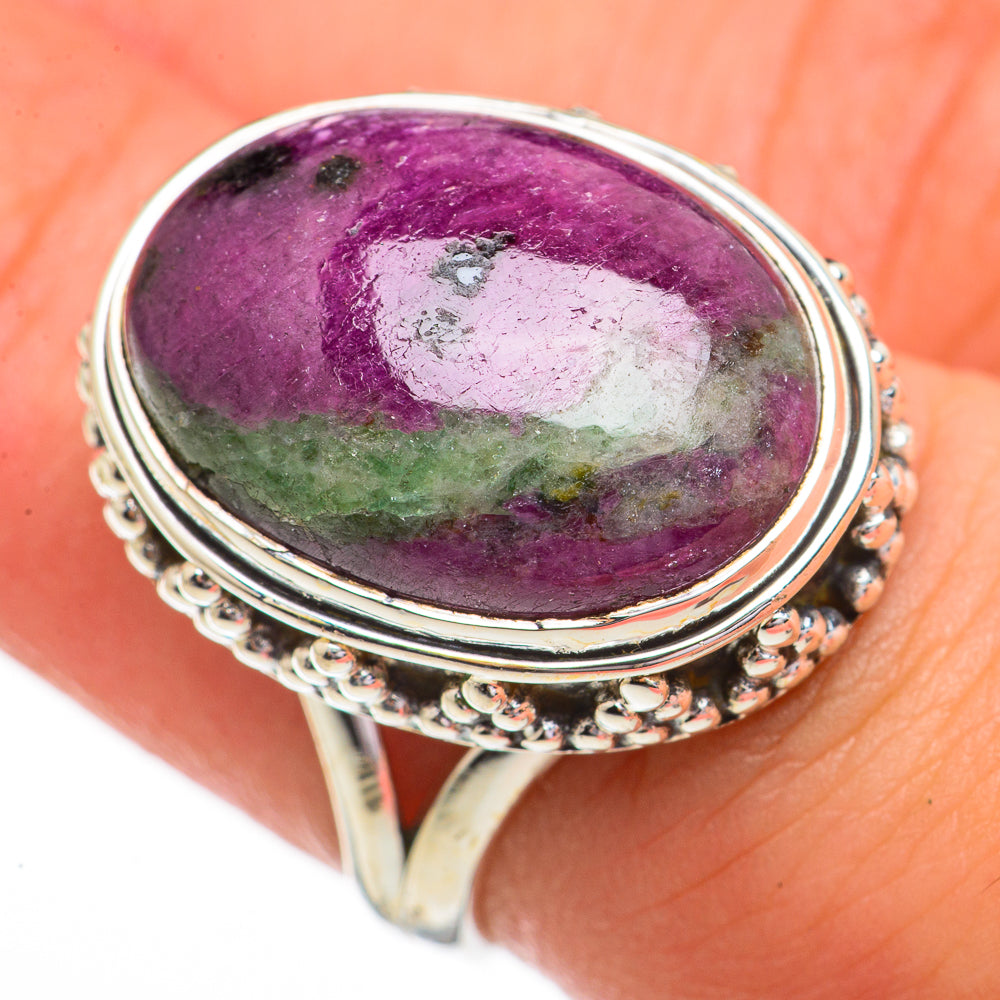 Ruby Zoisite Rings handcrafted by Anasilvercos - RING70513