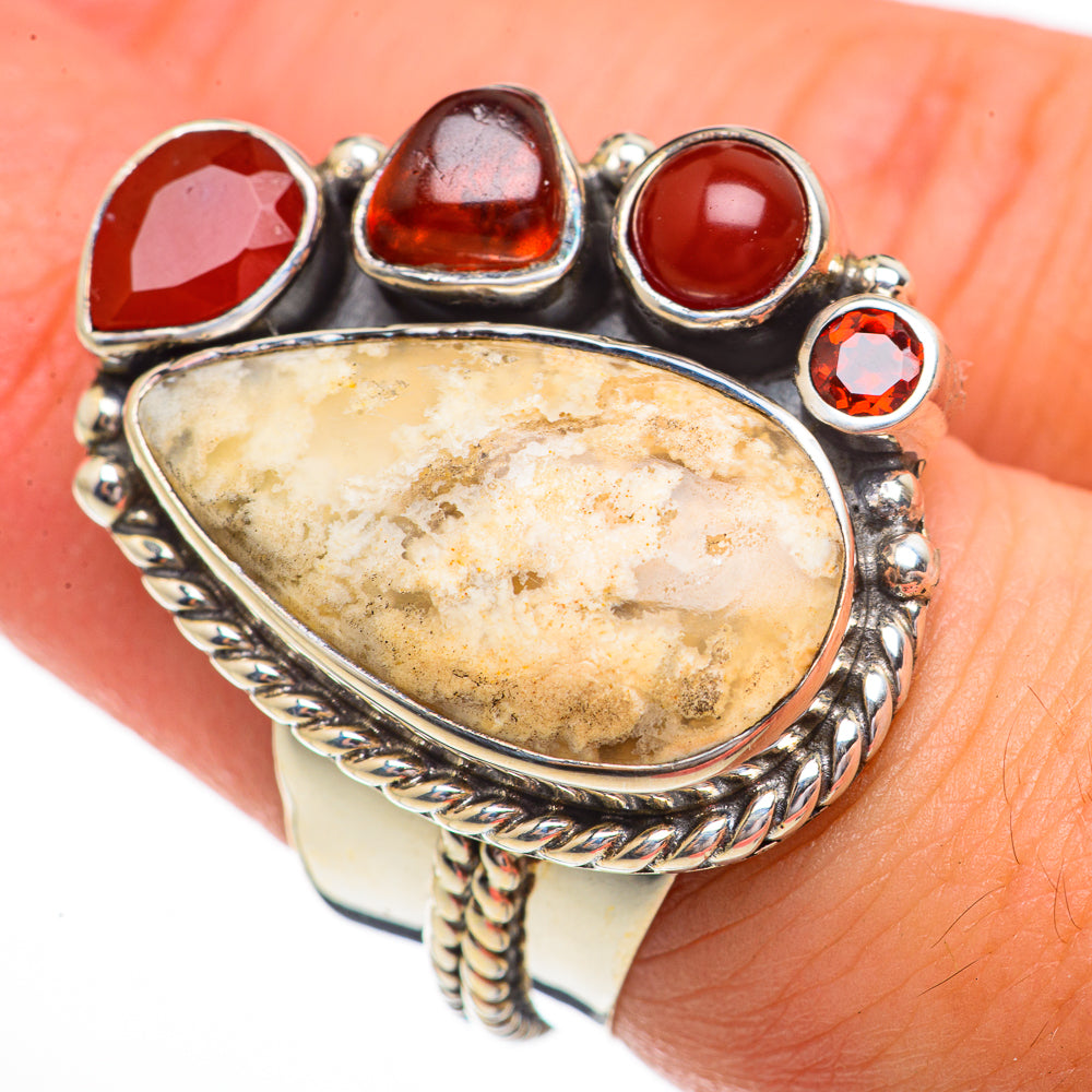 Plume Agate Rings handcrafted by Anasilvercos - RING70531