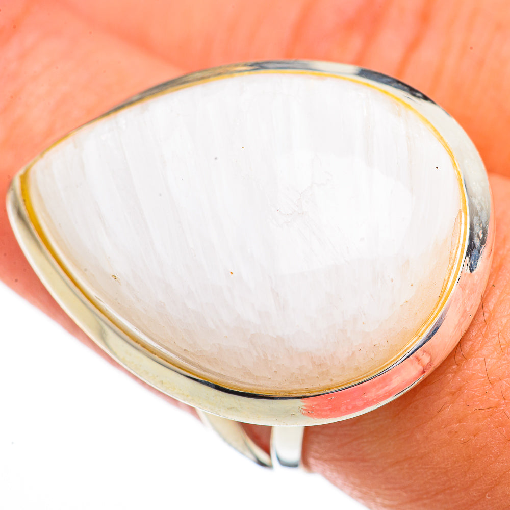 White Scolecite Rings handcrafted by Anasilvercos - RING70547