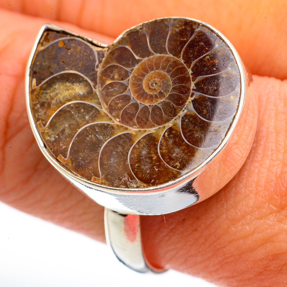 Orange Copper Composite Turquoise Rings handcrafted by Anasilvercos - RING70558