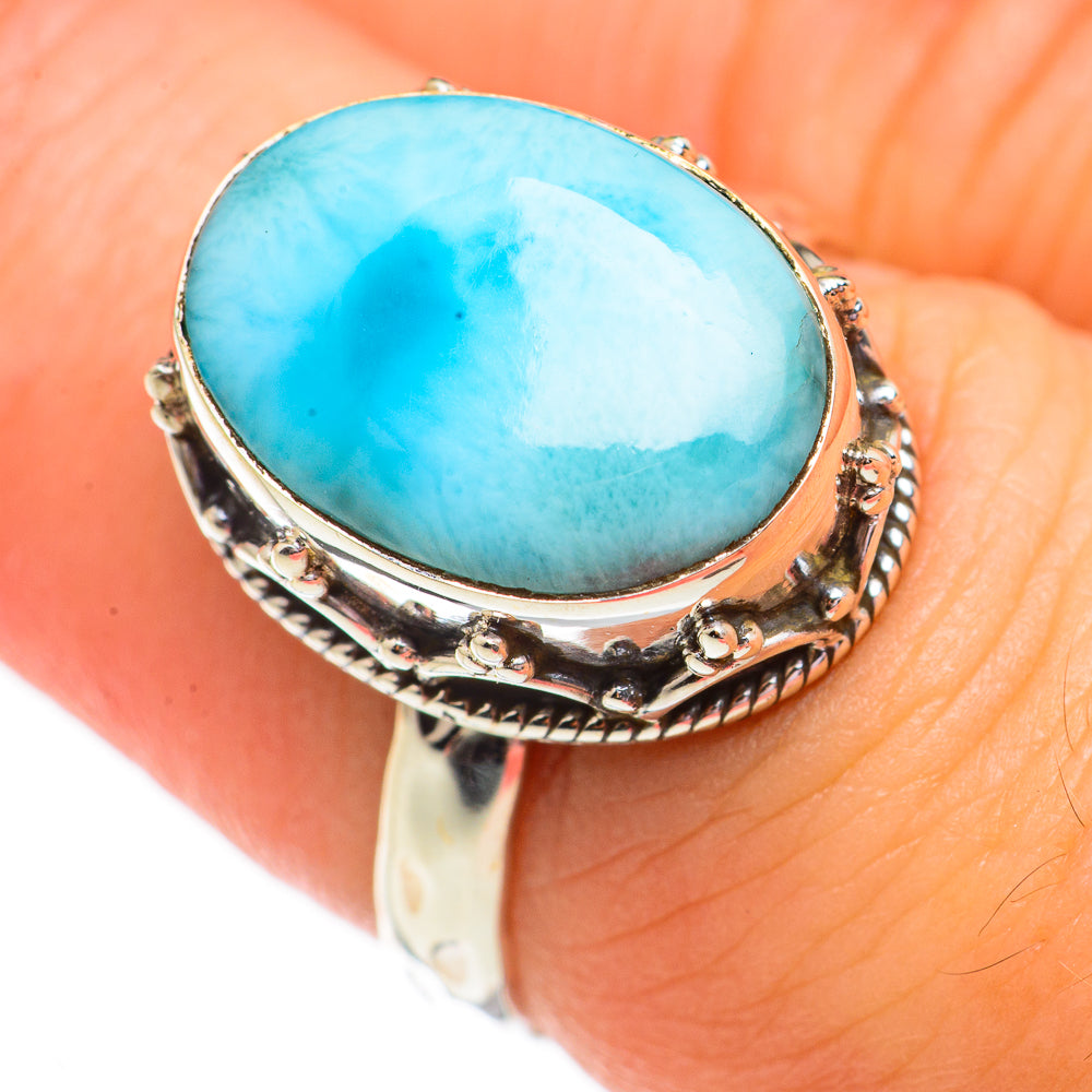 Larimar Rings handcrafted by Anasilvercos - RING70572