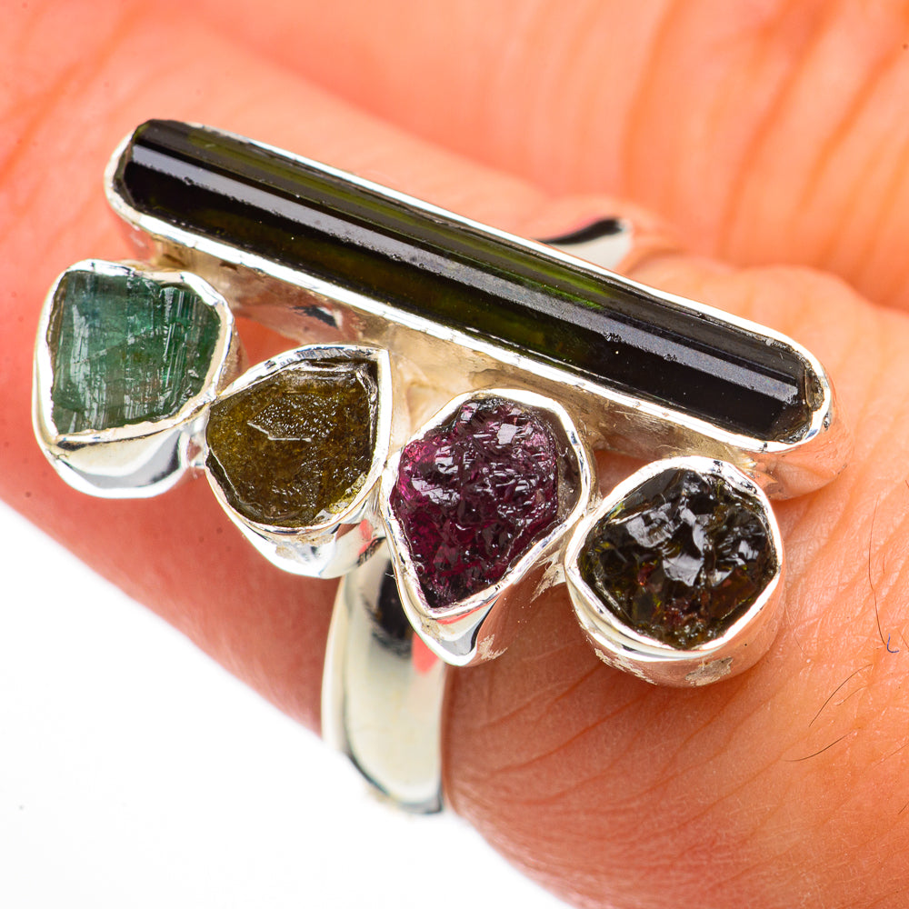 Green Tourmaline Rings handcrafted by Anasilvercos - RING70604