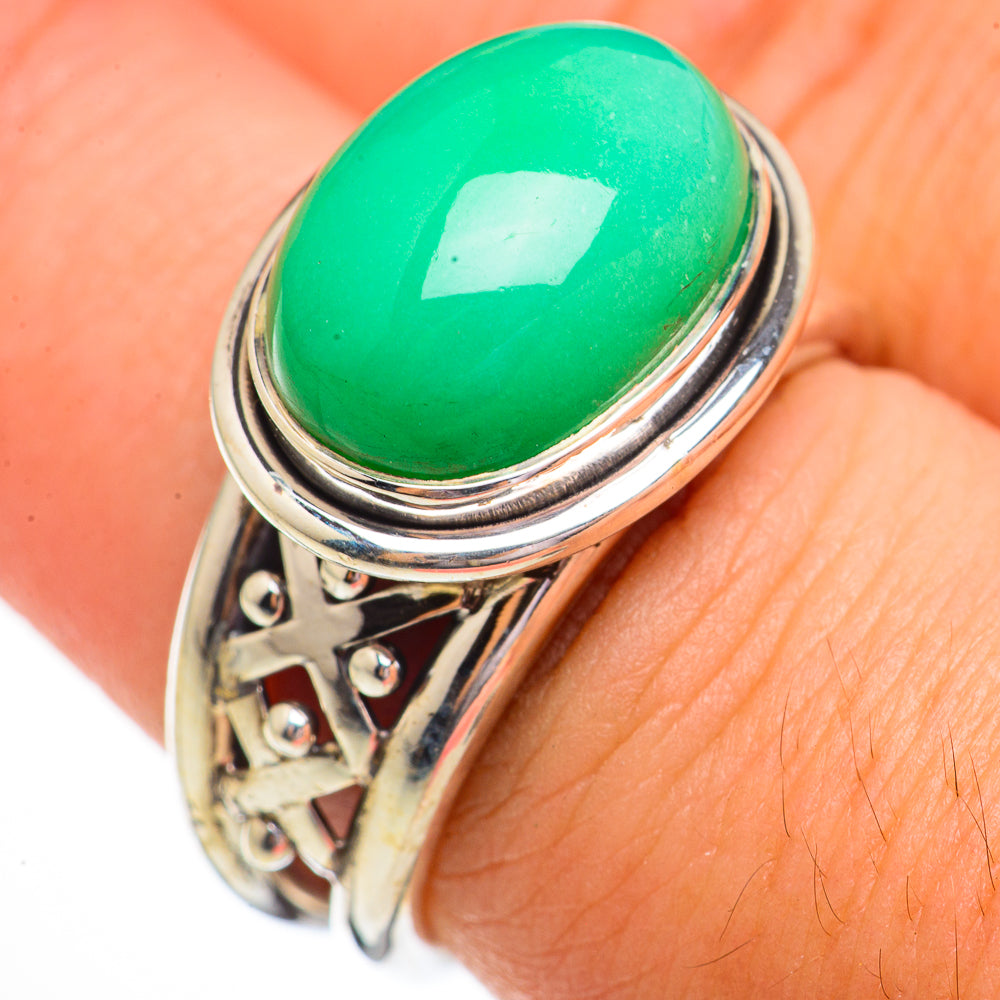 Chrysoprase Rings handcrafted by Anasilvercos - RING70614