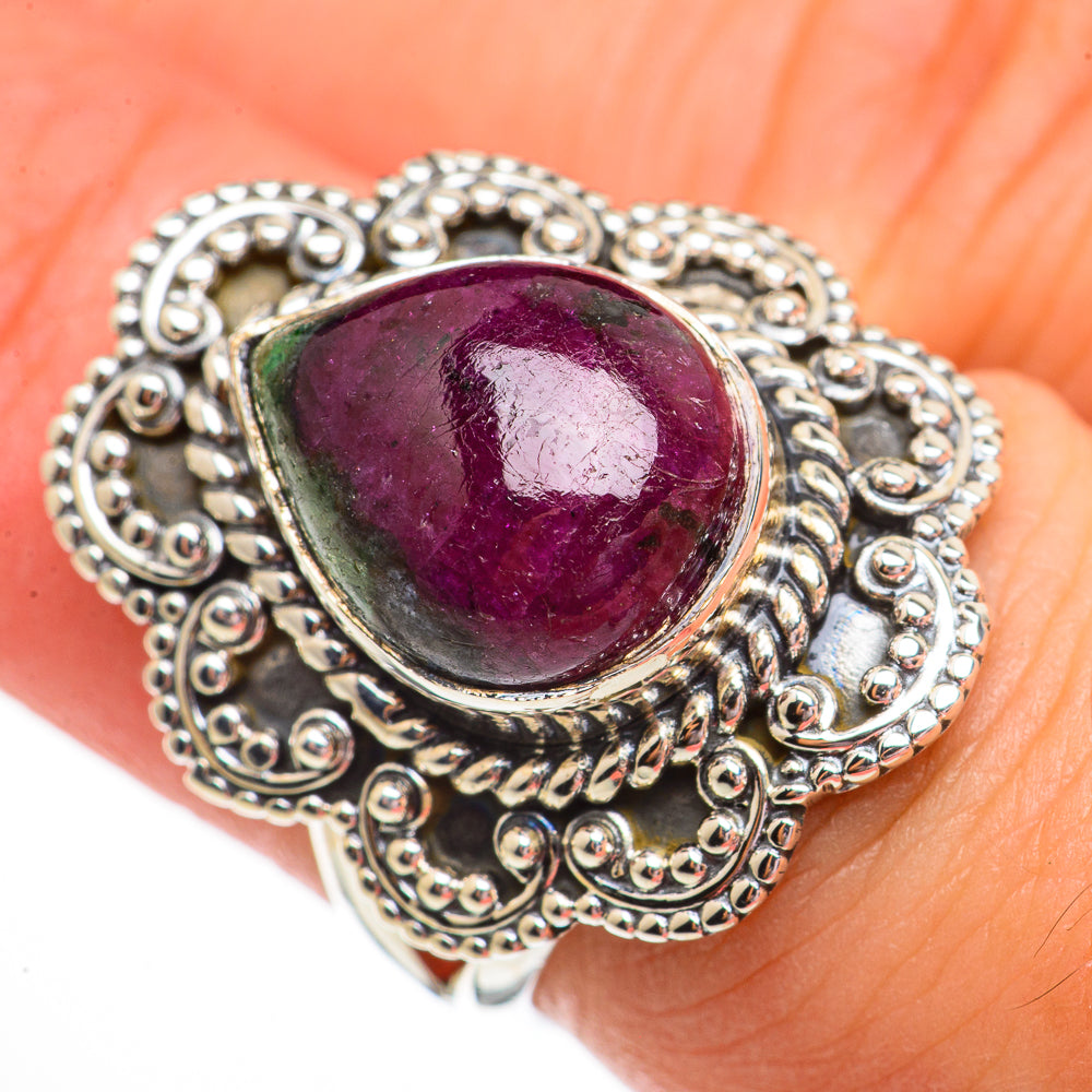 Ruby Zoisite Rings handcrafted by Anasilvercos - RING70625