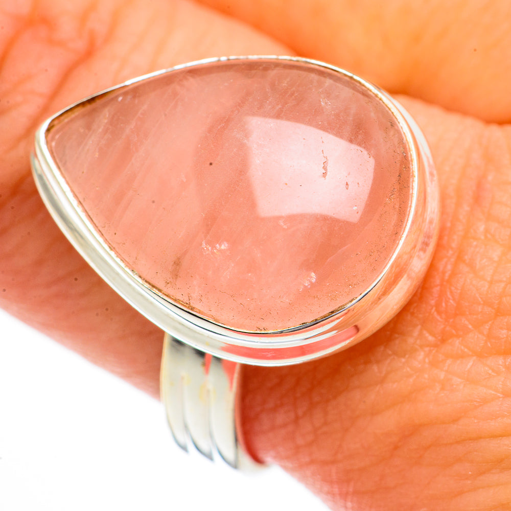 Rose Quartz Rings handcrafted by Anasilvercos - RING70628