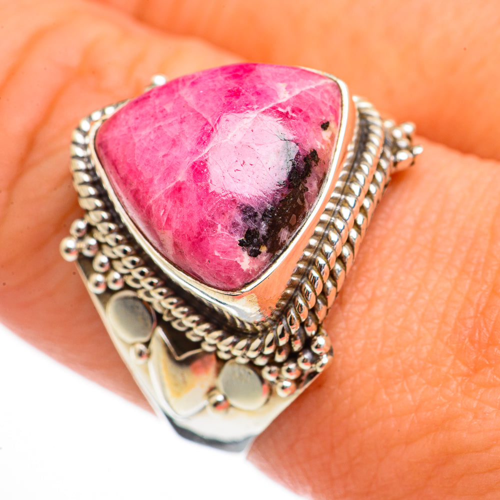 Rhodonite Rings handcrafted by Anasilvercos - RING70629