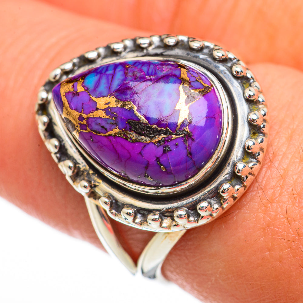Purple Copper Composite Turquoise Rings handcrafted by Anasilvercos - RING70633
