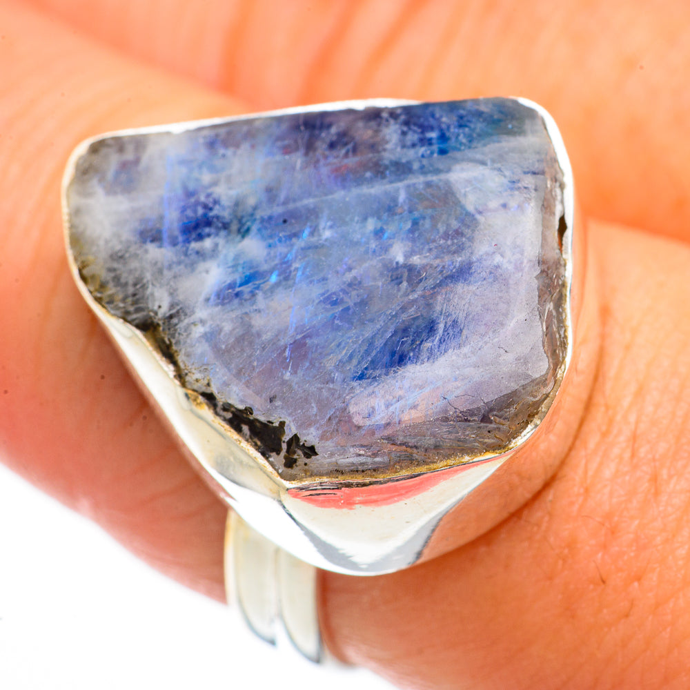 Rainbow Moonstone Rings handcrafted by Anasilvercos - RING70641