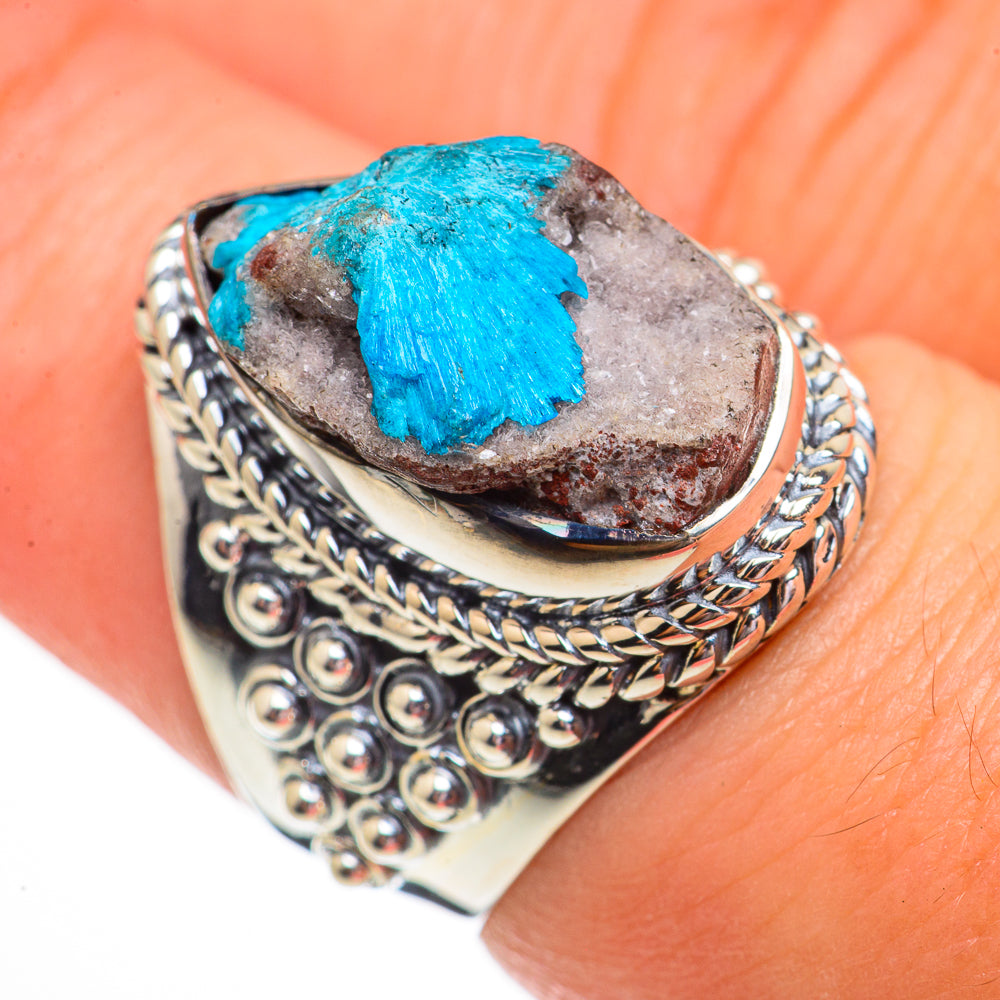 Cavansite Crystal Rings handcrafted by Anasilvercos - RING70643