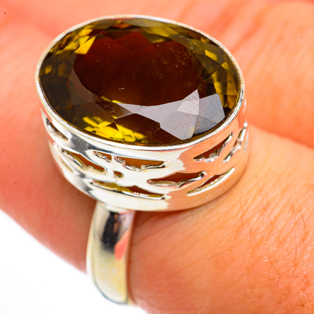 Olive Quartz Rings handcrafted by Anasilvercos - RING70646