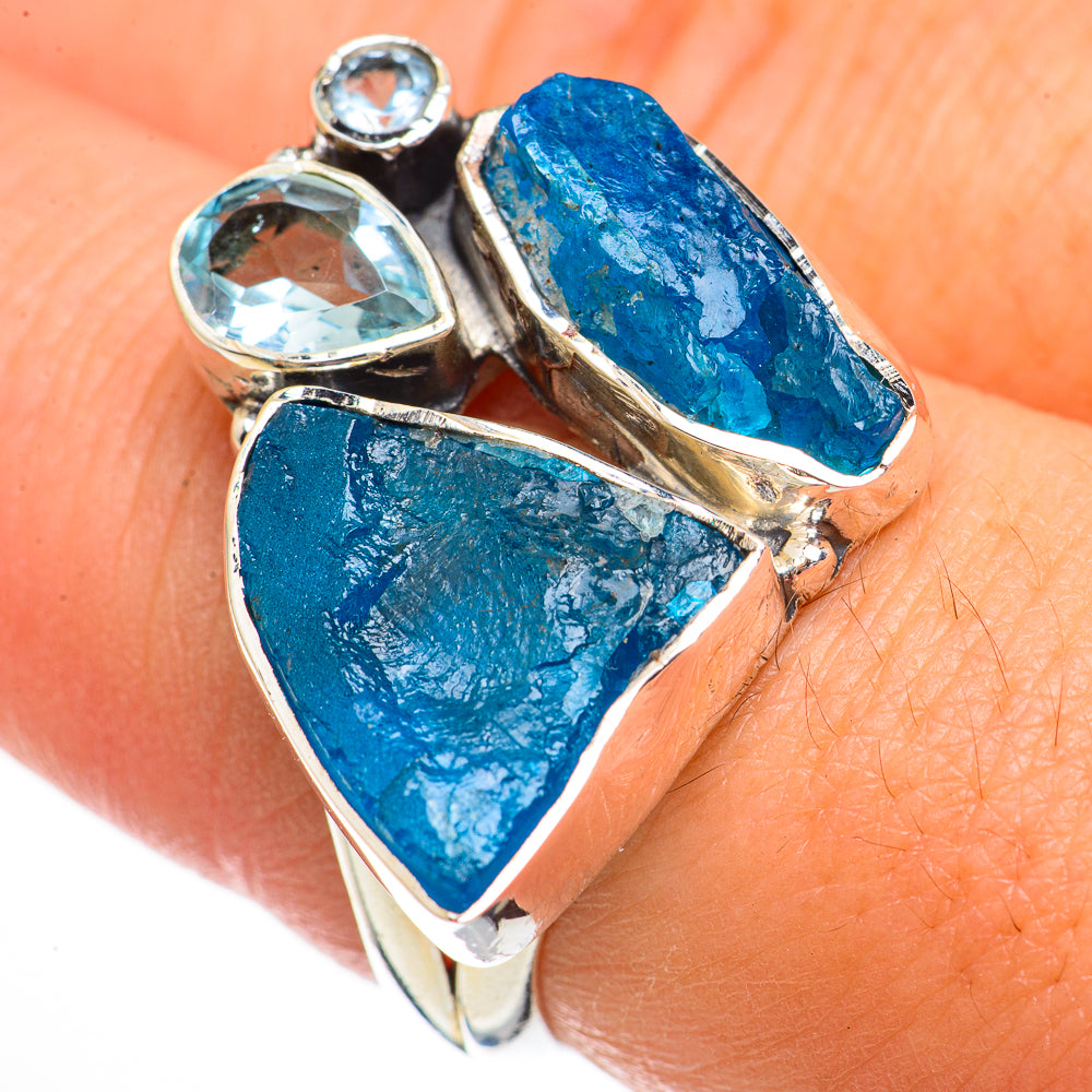 Blue Fluorite Rings handcrafted by Anasilvercos - RING70653