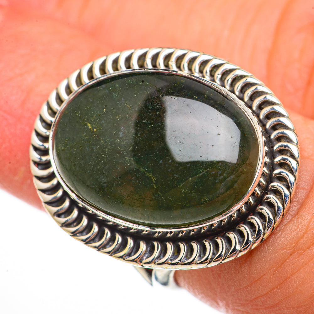 Green Moss Agate Rings handcrafted by Anasilvercos - RING70656