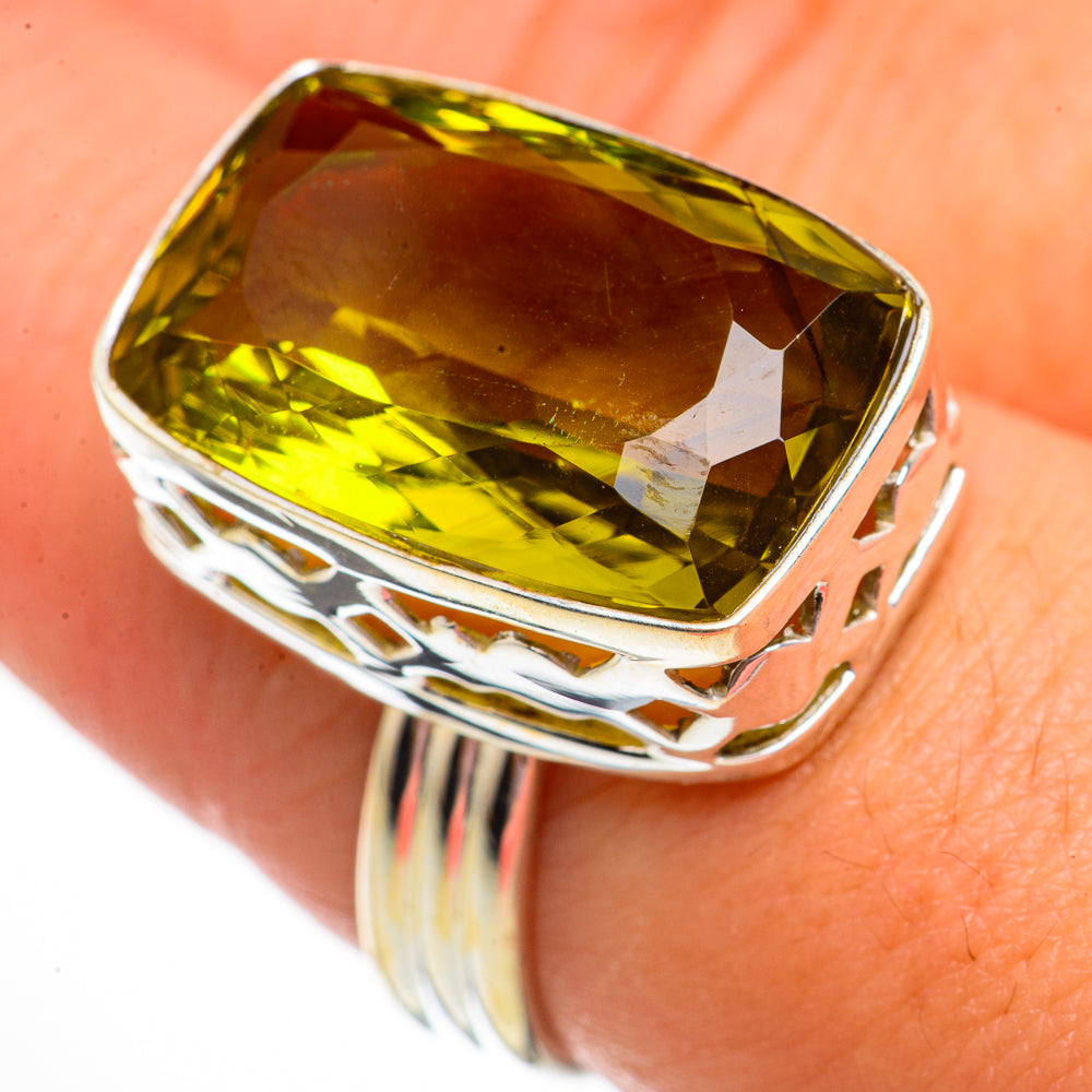 Olive Quartz Rings handcrafted by Anasilvercos - RING70684