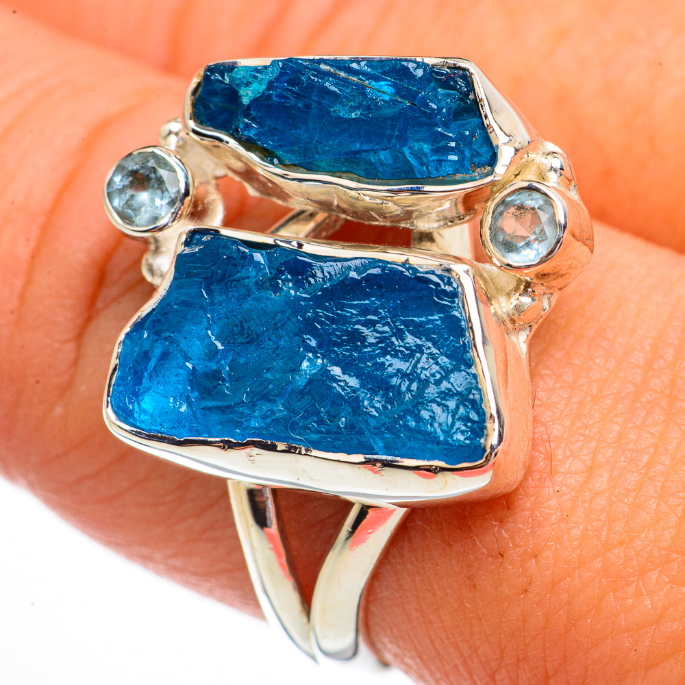 Blue Fluorite Rings handcrafted by Anasilvercos - RING70691