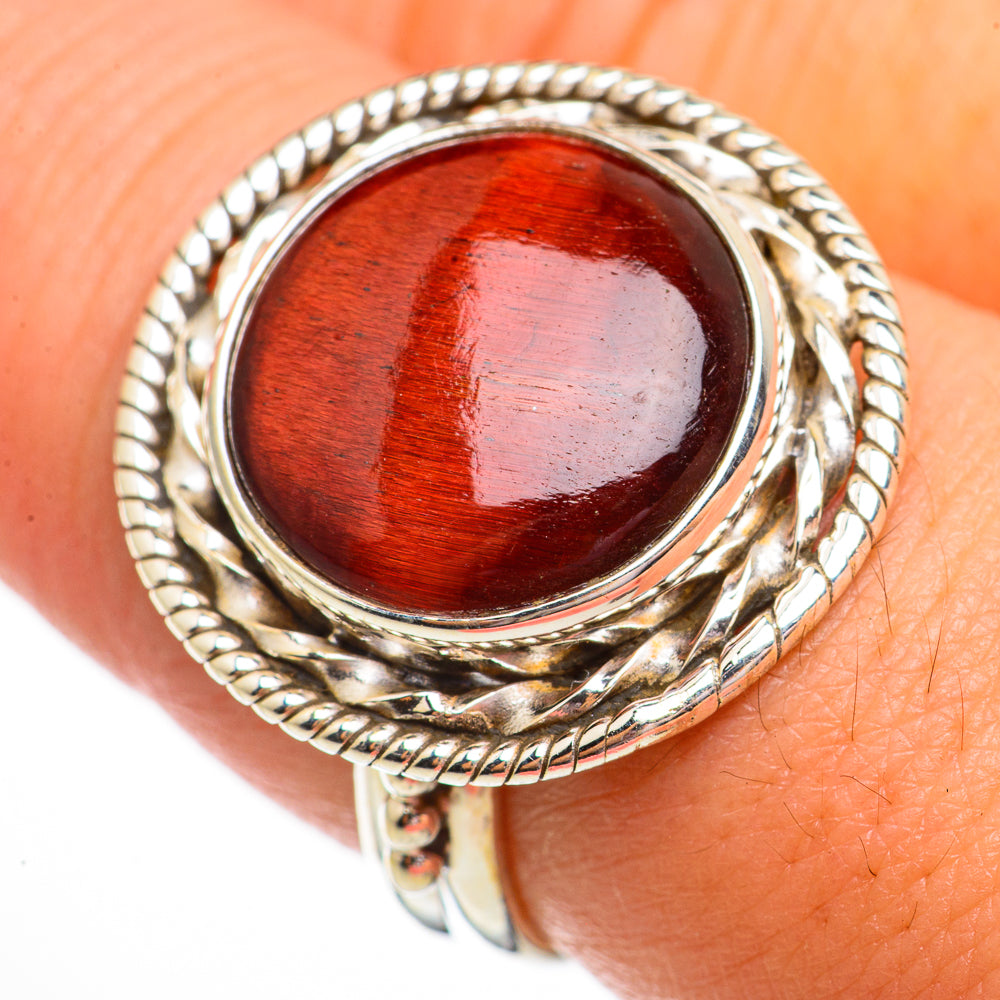 Red Tiger Eye Rings handcrafted by Anasilvercos - RING70701