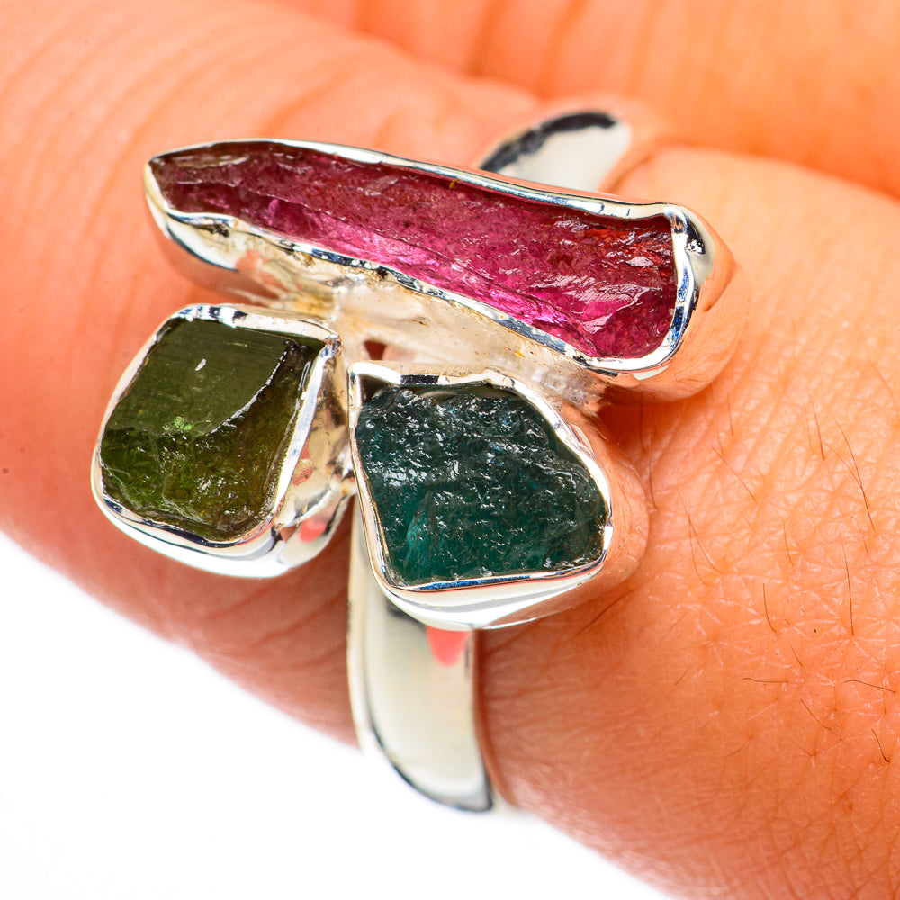 Green Tourmaline Rings handcrafted by Anasilvercos - RING70719