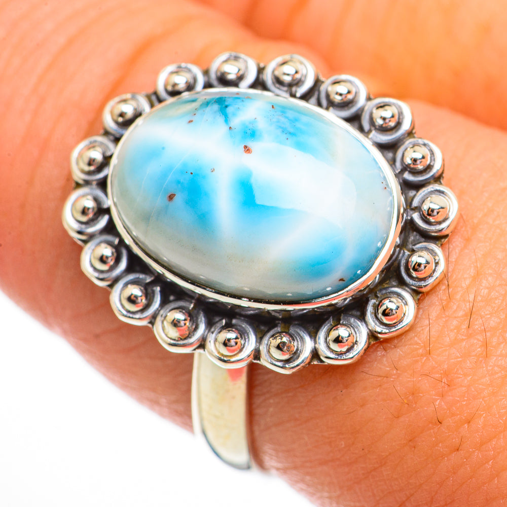 Larimar Rings handcrafted by Anasilvercos - RING70758