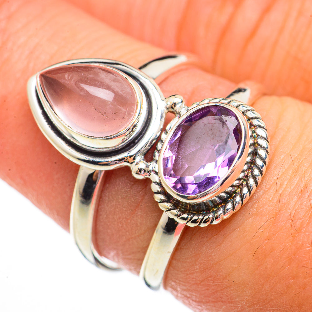 Rose Quartz Rings handcrafted by Anasilvercos - RING70792