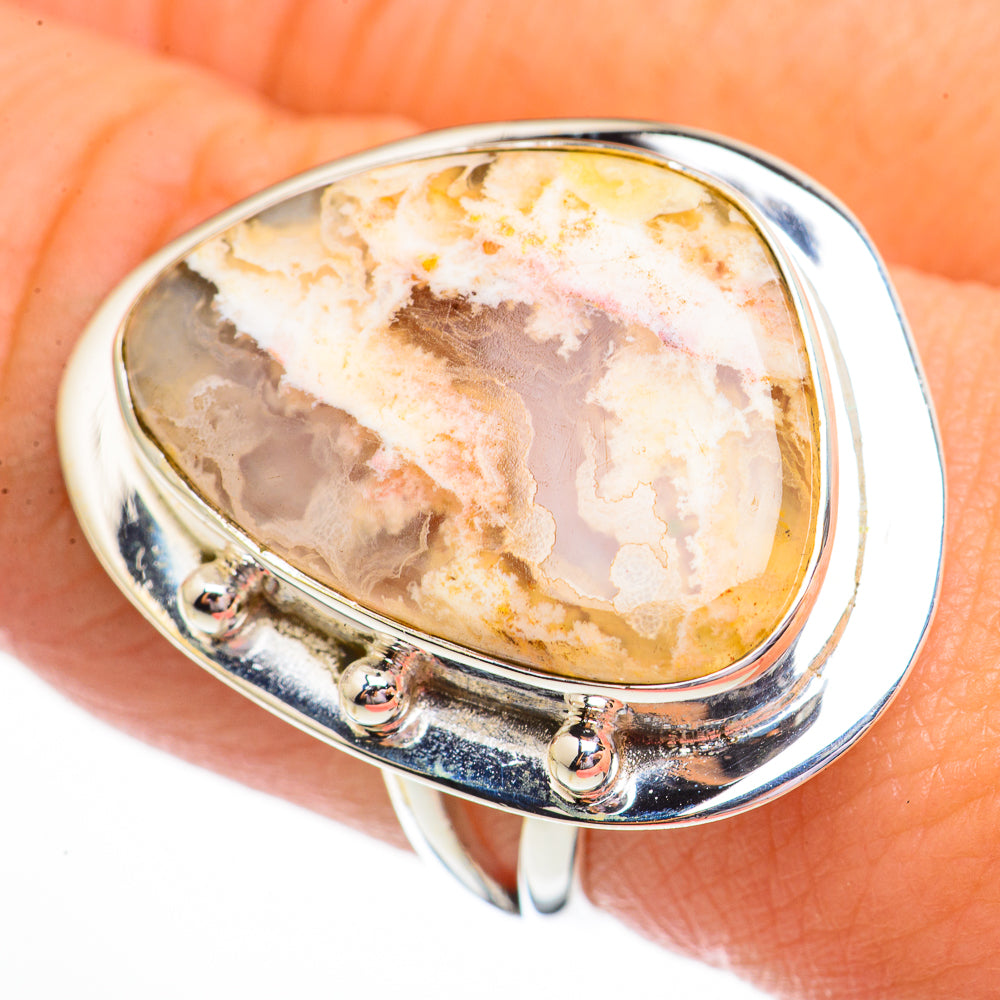 Plume Agate Rings handcrafted by Anasilvercos - RING70824