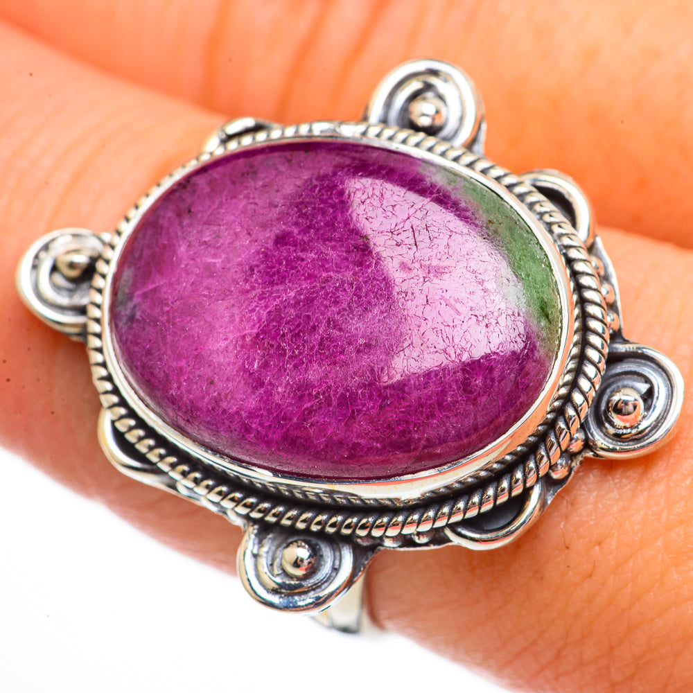Ruby Zoisite Rings handcrafted by Anasilvercos - RING70826