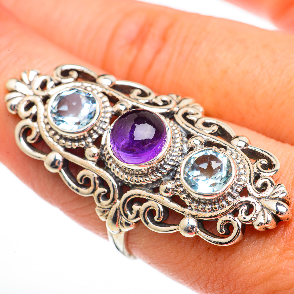 Blue Topaz Rings handcrafted by Anasilvercos - RING70845