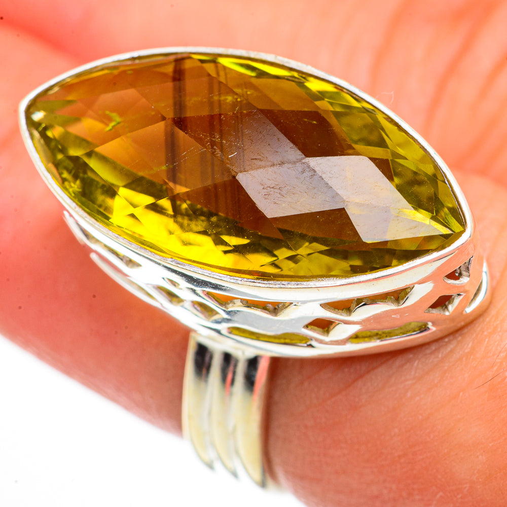 Olive Quartz Rings handcrafted by Anasilvercos - RING70849