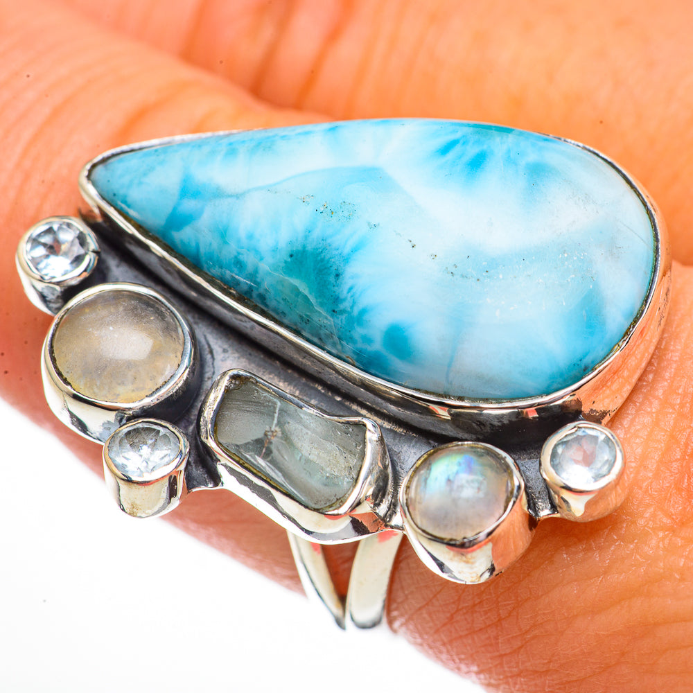 Larimar Rings handcrafted by Anasilvercos - RING70856