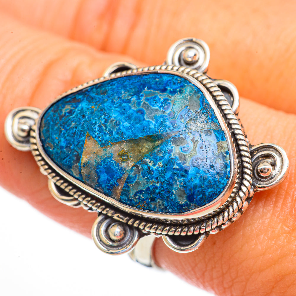 Chrysocolla In Quartz Rings handcrafted by Anasilvercos - RING70858