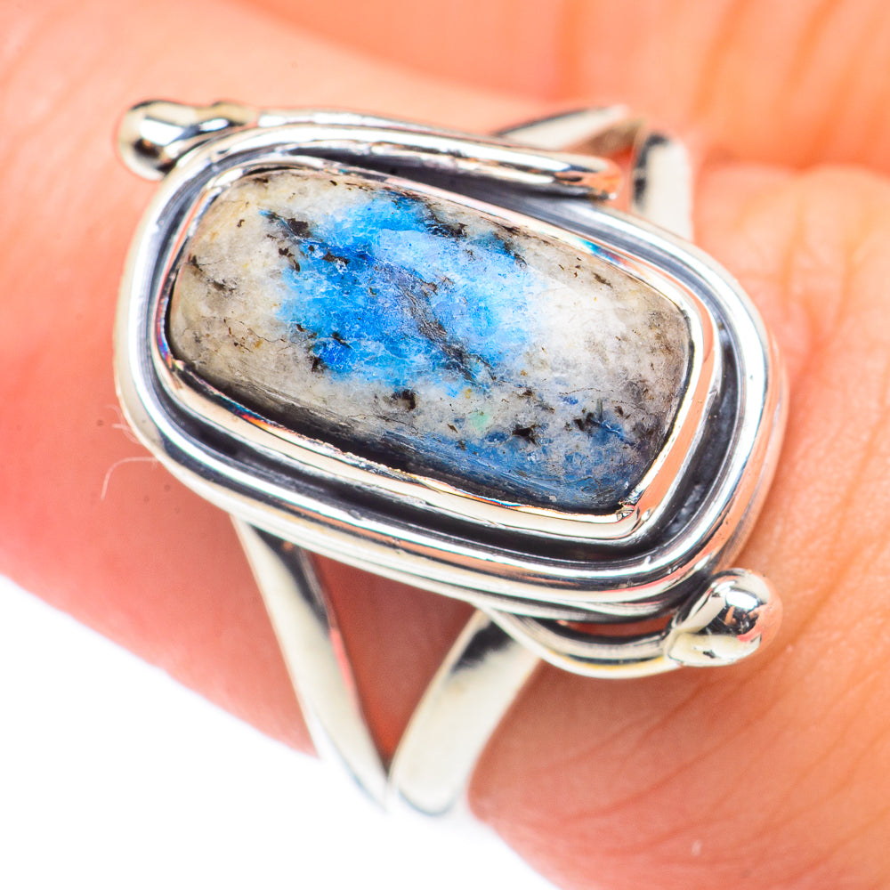 K2 Blue Azurite Rings handcrafted by Anasilvercos - RING70888
